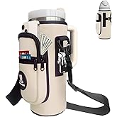 Sports rabbit Universal Water Bottle Holder – Durable Oxford & Neoprene Hybrid Design Compatible with Stanley 30/40oz Handled & 64/87oz Straight Tumblers, Adjustable Strap for Gym, Travel, Outdoors