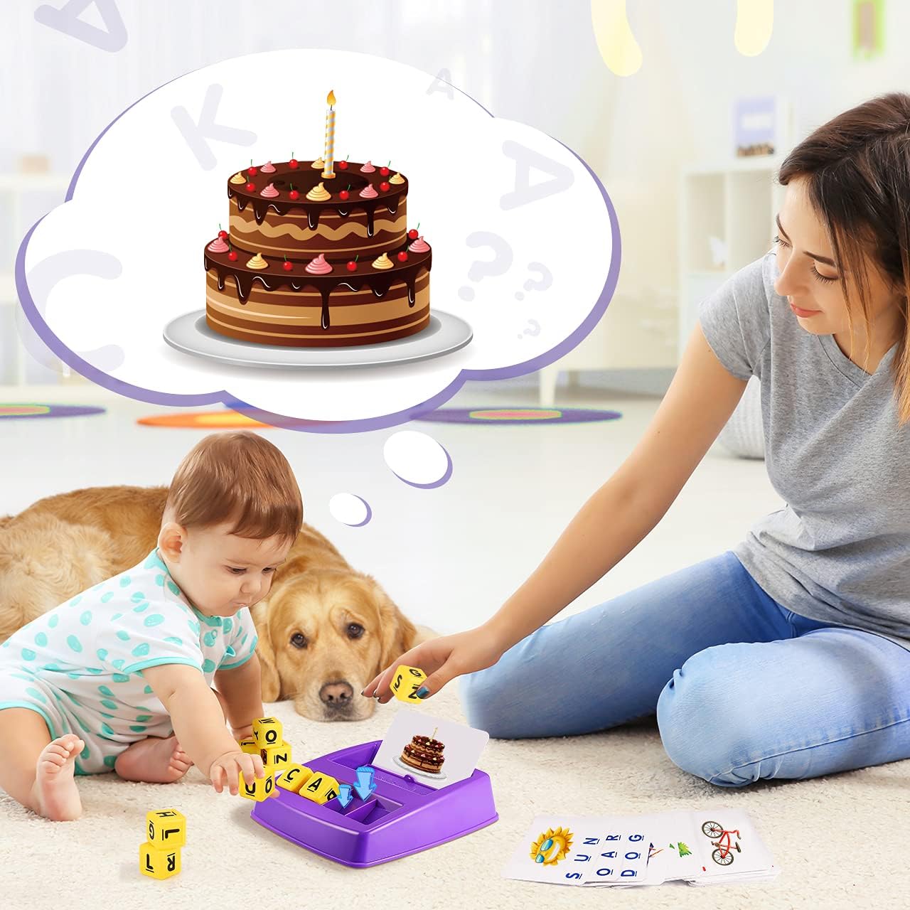 Educational Games for Kids Ages 3-8, Matching Letter Game for Kids Toys for 3-8 Year Olds Boys Girls Birthday Gifts for 3-8 Year Olds Girls Boys Preschool Kindergarten Educational Spelling Toys Purple: Toys & Games