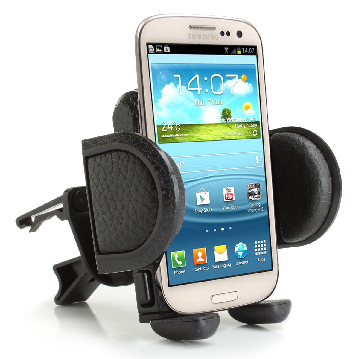 Car Mount Air Vent Phone Holder Cradle - Adjustable Display - Compatible with iPhone 13 Pro Max, Google Pixel 4XL, Galaxy S21, and More