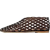 GTBINGGO Black Jelly Mesh Ballet Flats for Women Adult Clear Hollow Jelly Sandals Closed Toe Beach Ballerina Jellies Shoes Comfortable Fishnet Ballerina Flats Shoes