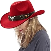 JXXAMZ33 Cowgirl Hat with Wide Belt Western Cowboy Hats for Womens