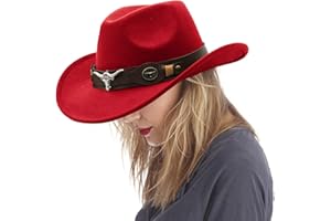 JXXAMZ33 Cowgirl Hat with Wide Belt Western Cowboy Hats for Womens
