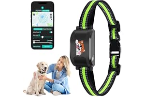 GOOSMLEYE GPS Wireless Dog Electronic Fence & Dog Training Collar, Waterproof Rechargeable Collar with GPS Tracker,Customizable Boundaries via App, No Subscription Required, One Size Outdoor (Black)