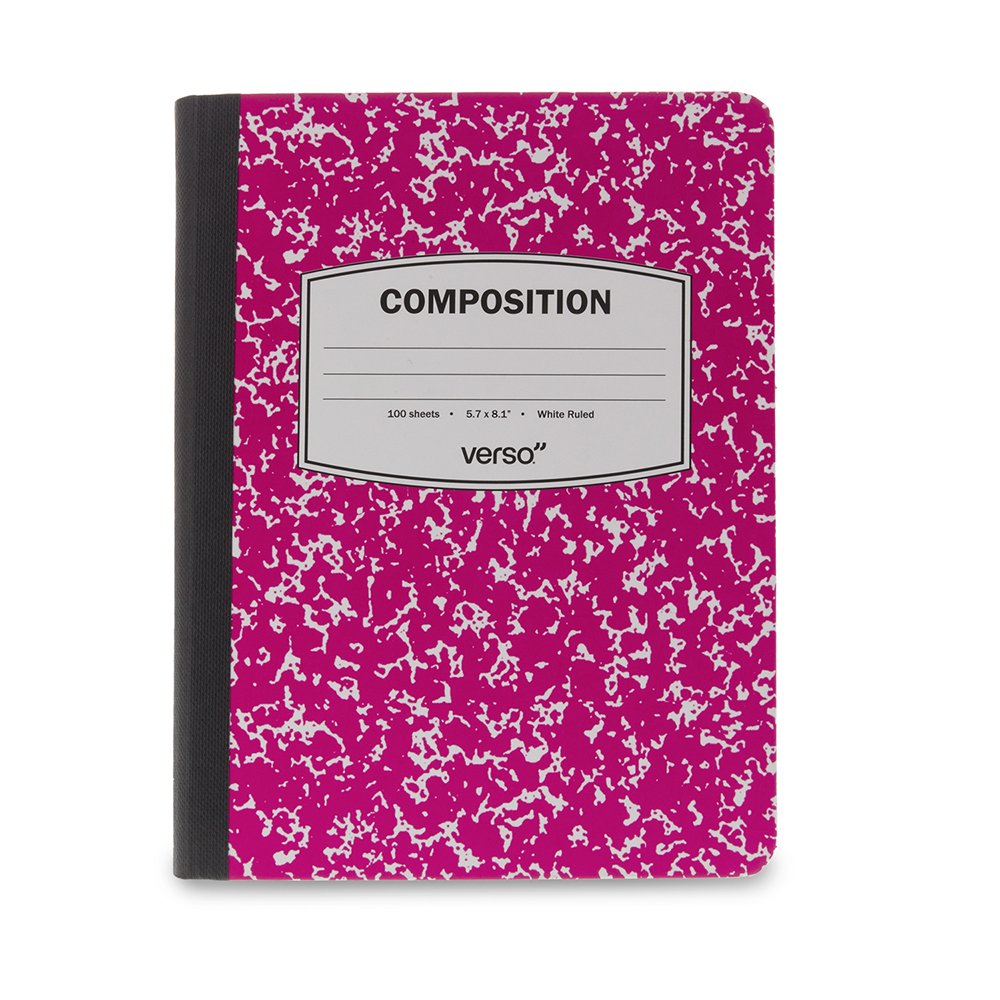 Verso Kindle Case - Scholar Classic Pink Composition Book Folio Style Protective Case for Amazon Kindle (fits Kindle Paperwhite, Kindle, and Kindle Touch), Pink