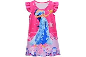 AOVCLKID Little Girls Princess Costume Girls Casual Cartoon Printed Dress