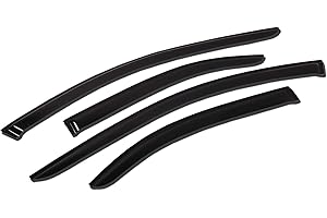TuningPros WV-098 Window Visor Deflector Rain Guard Dark Smoke 4-pc Set
