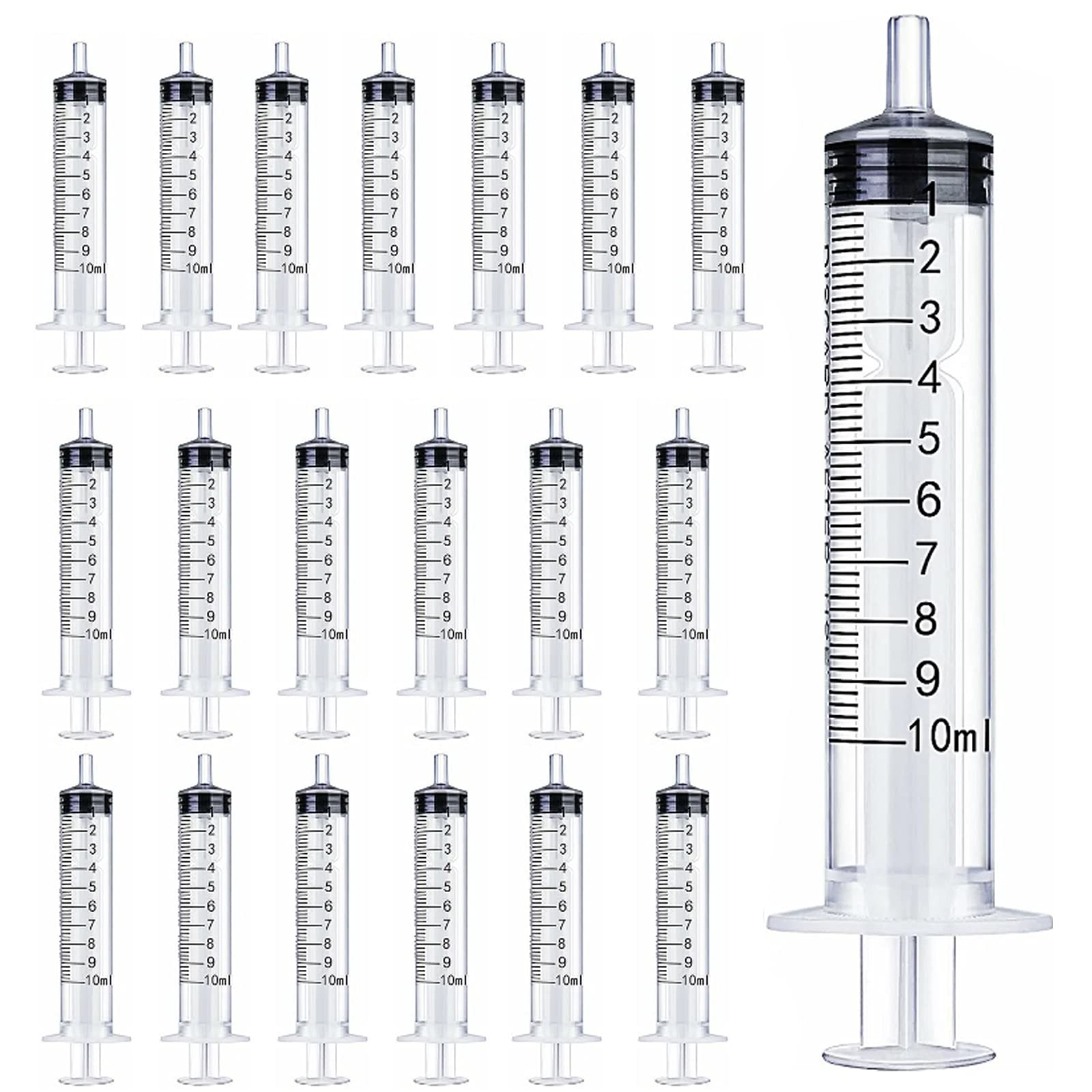 Photo 1 of 20PCS-10 ml Plastic Syringes, Individually Packge for Scientific Labs Experiment Refilling,Watering,Measuring,lip gloss injection