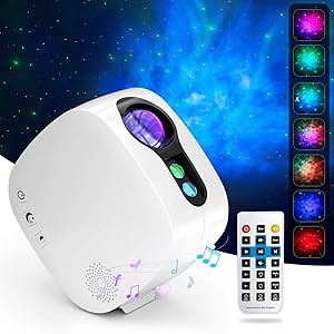 Star Projector with Bluetooth Speaker, KAHE LED Night Light with Remote Control, Colorful Nebula Galaxy Light Projector for Bedroom Decor Ceiling, Skylight Projector for Party and Date