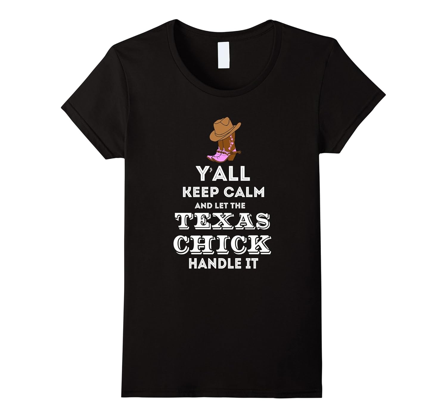 Womens Texas chick Y'all keep calm Country T Shirt-ANZ