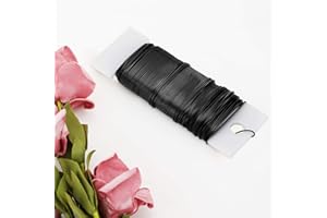 Hotop Floral Wire 38 Yards 114 Ft Florist Paddle Wire 22 Gauge Flexible Paddle for DIY Crafting Wreath, Floral Arrangement, Bouquet Stem Wrapping, Christmas Wreaths Tree, Wedding Bouquets(Black)