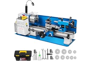 Uargd 7x14 Inch Mini Metal Lathe, 550W Bench Top Precision Lathe with Variable Speed 50-2500 RPM, Nylon Gear, and Adjustable 
