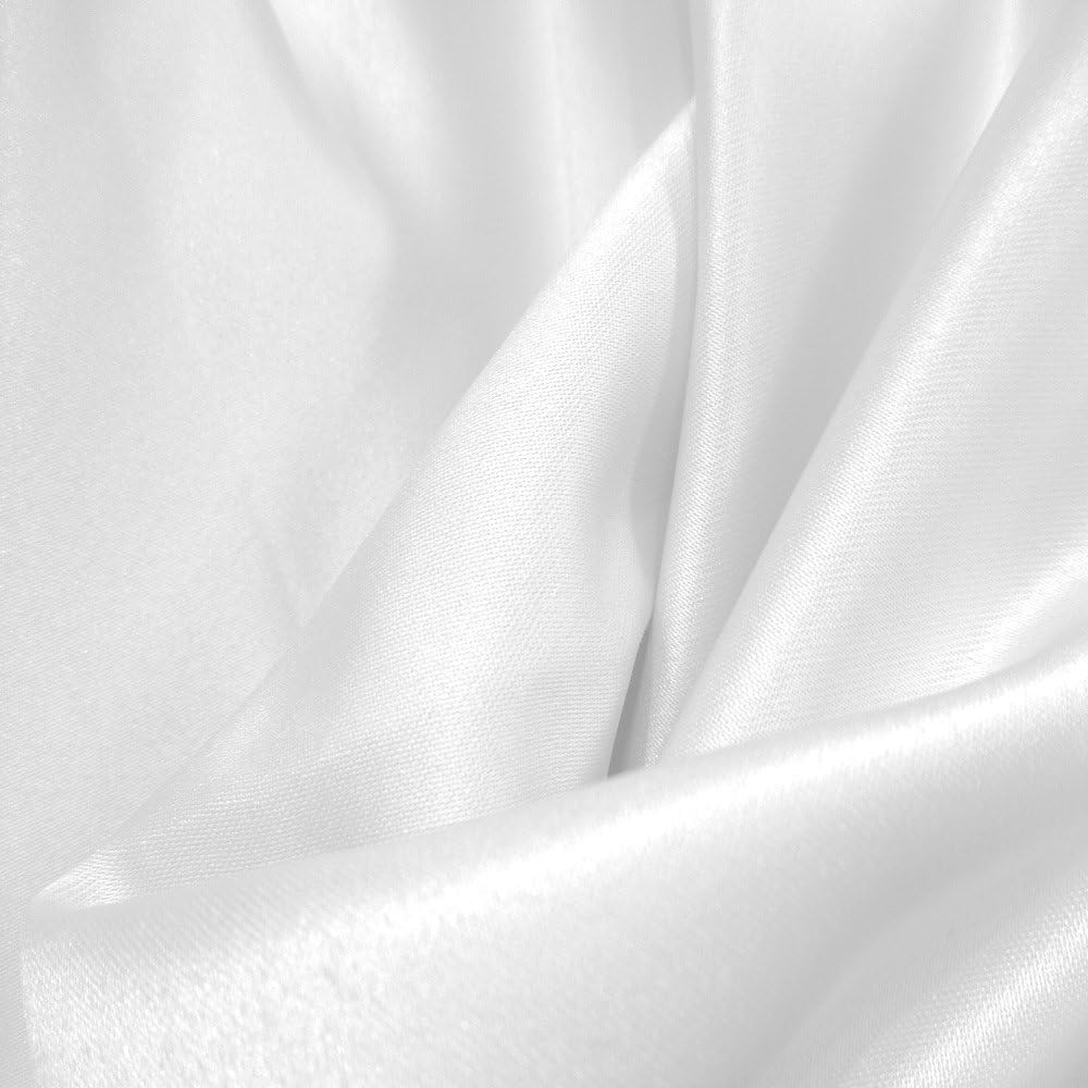 White 90 Dull Matte Satin Peau de Soie 100% Polyester 58-60 Inch Wide Matte Satin 9 oz JN00065
