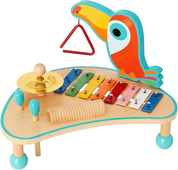 Vertbaudet Table D Activites Musicales En Bois Multicolore Tu Amazon Fr Bebes Puericulture