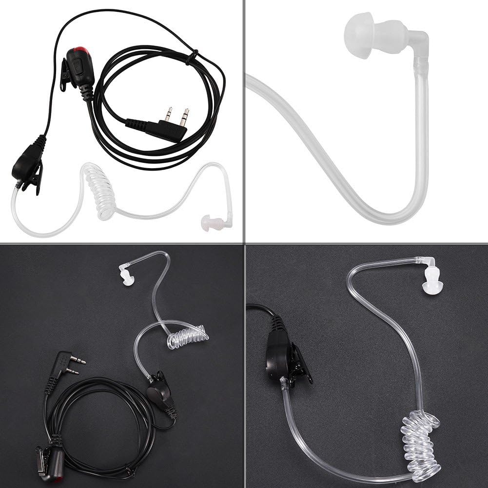 Socobeta 2Pin Acoustic Tube Universl In-ear Walkie Talkie Earpiece w/PPT Mic with 2 360° Rotating Clip - Image 3