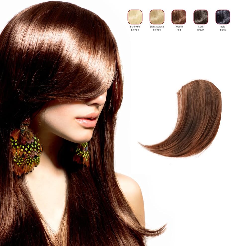 Hollywood Hair Clip In Sweeping Side Bangs (Auburn Red)