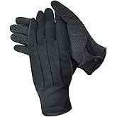 Beaded Parade Cotton Gloves for Women and Men With Grip - Non-Slip Costume Uniform Police Gloves With Snap Cuff