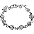 SLYSZMC Silver Cross Bracelet & Necklace Set for Men and Women, Stainless Steel Chrome Jewelry, Adjustable Fashion Gift for Couples, Friends, or Anniversaries
