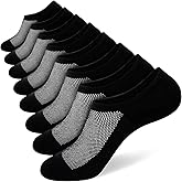 SIXDAYSOX Mens No Show 8 Pairs Invisible Low Cut Cotton Non Slip Short Socks Size 5-8/9-11/12-14