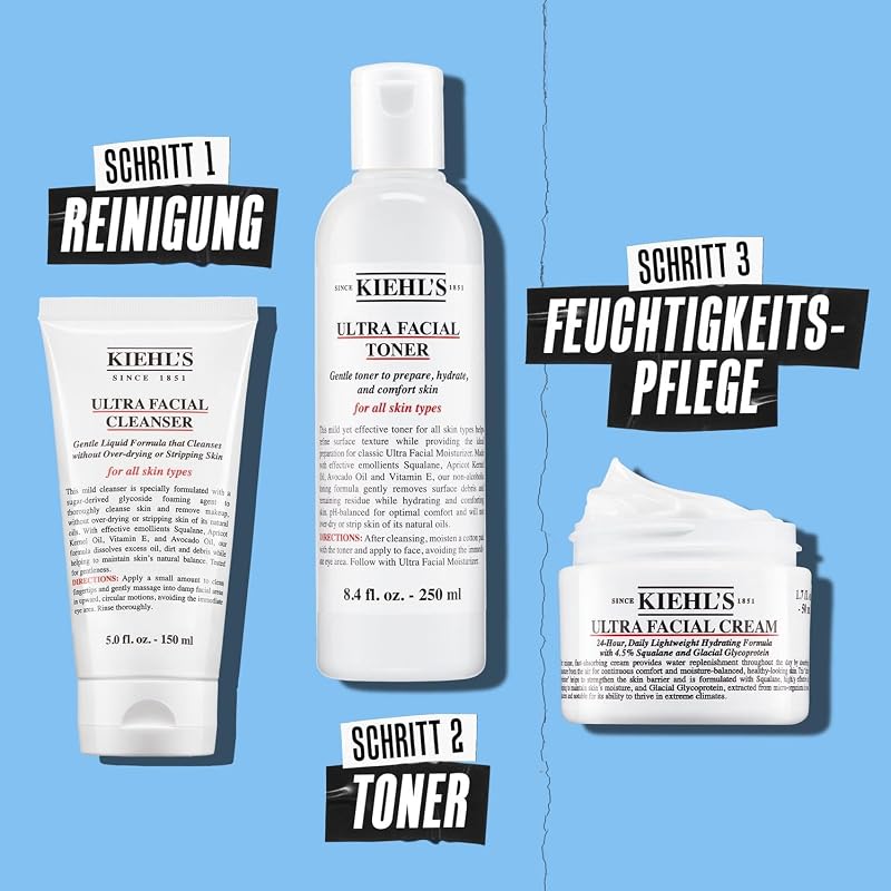 Ultra Facial Toner, 250 ml, mildes alkoholfreies Gesichtswasser, feuchtigkeitsspendender Toner mit Avocadoöl und Vitamin E, sehr wirksam, für jeden Hauttyp geeignet