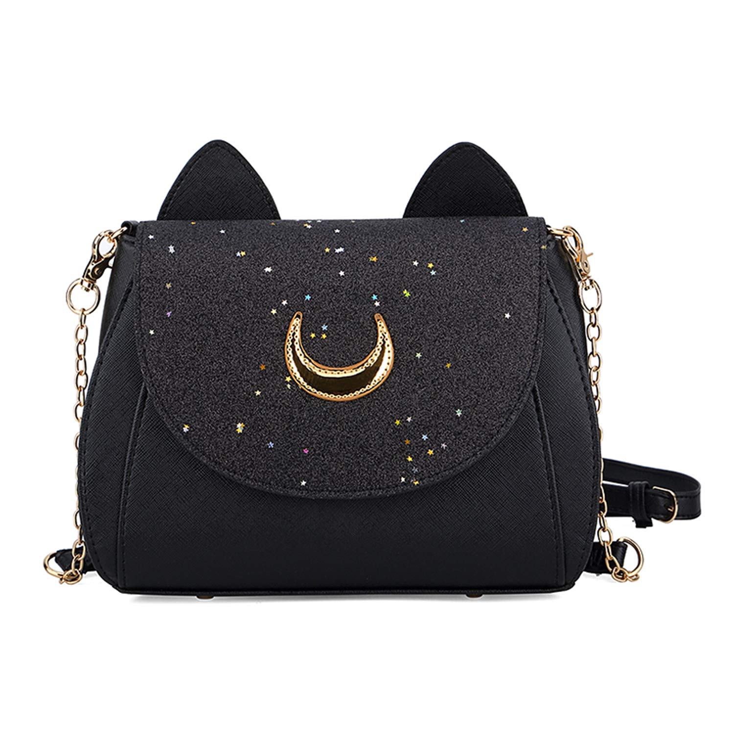 Women Christmas Handbags Girls Sailor Moon Luna Bag Cosplay Crossbody Cat Sequin Shoulder Bags Large