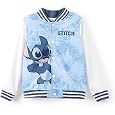 Disney Minnie Mickey Stitch Princess Frozen Elsa Marvel Jacket Lightweight Coat Button up Color Block Sweatshirt 2-14 Years