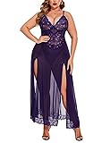 Avidlove Babydoll Long Lingerie For Women Lace Deep