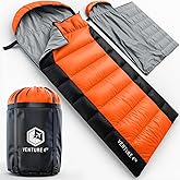 VENTURE 4TH Backpacking Sleeping Bag – XXL, Double and Single Sizes - Lightweight Warm & Cold Weather Sleeping Bags for Adults, Kids & Couples – Ideal for Hiking, Camping & Outdoor Adventures