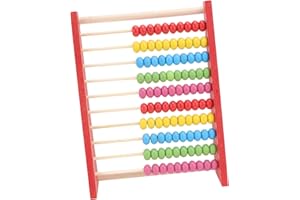 TOBBOMEY Colorful Wooden Counting Tool Math Learning Educational Beads Teaching Aid for Early Logic and Brain