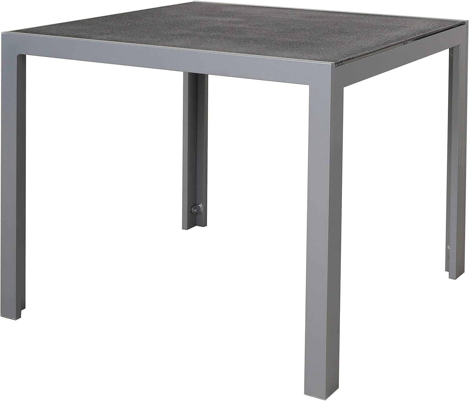 GARDENho.me Gartentisch Alutisch mit Spraystone Glasplatte ca. 90 x 90 cm Balkontisch grau