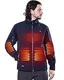 DEWBU Soft Shell Heated Jacket for Men with 12V