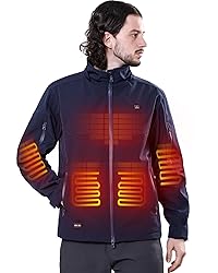 DEWBU Soft Shell Heated Jacket for Men with 12V