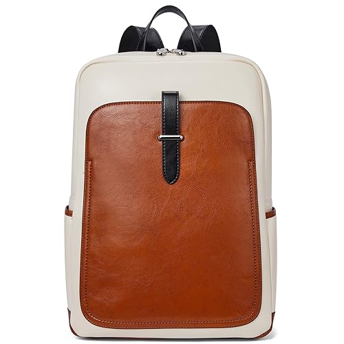 BOSTANTEN Leather Laptop Backpack for inch Computer Backpack  Purse College Daypack Work Travel Bag Beige-brown in Oman Whizz Backpacks