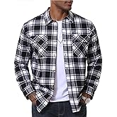 MAGNIVIT Flannel Shirt for Men Plaid Button Down Shirt Casual Lightweight Cotton Shirt with 2 Chest Pockets