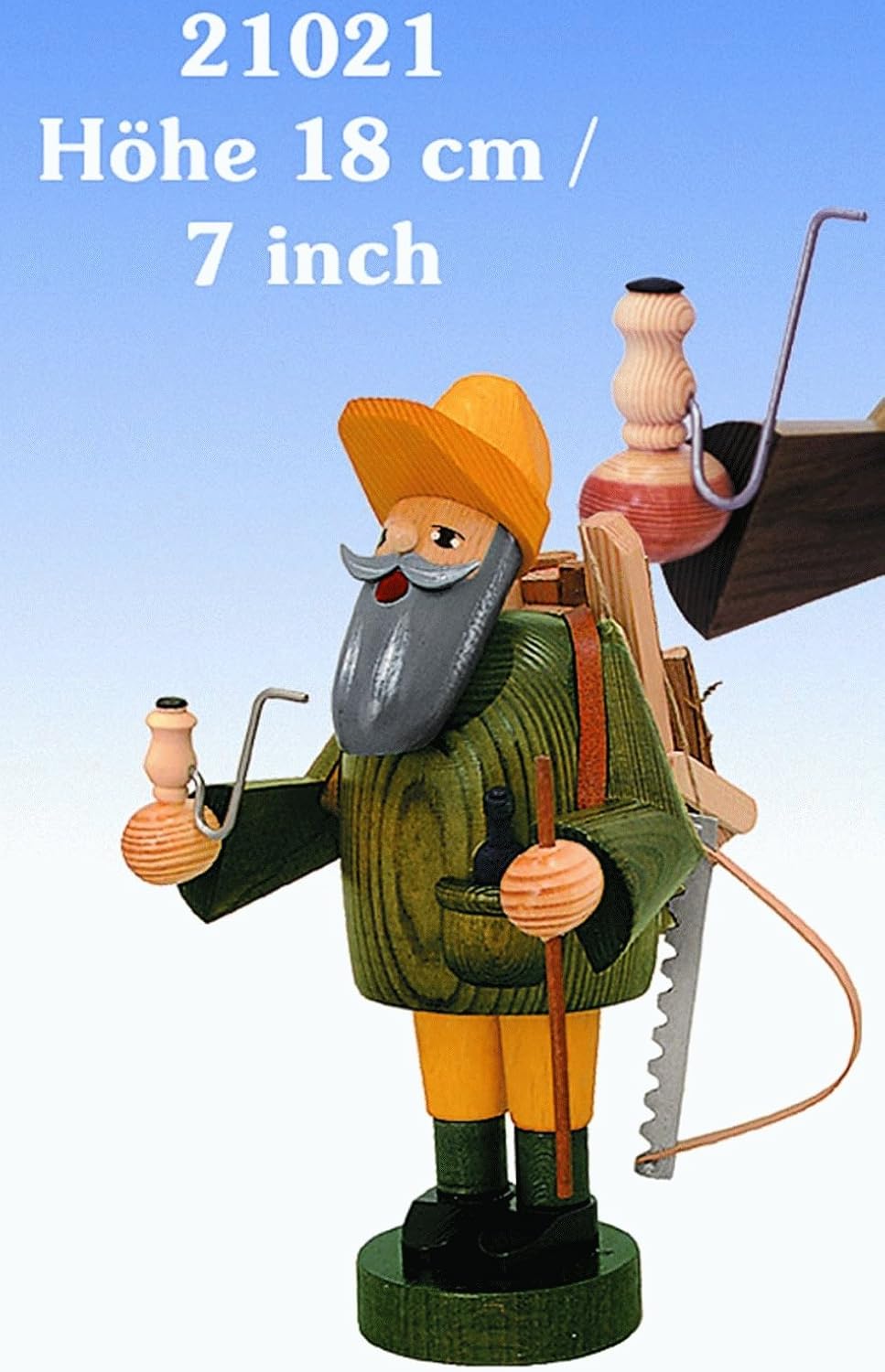 German Incense Smoker Forestworker 18 cm / 7 cm