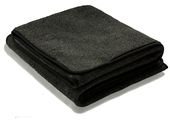 Zaloop Schurwolle Merino Wolldecke 100% Decke Wohndecke Bettdecke Tagesdecke Wolle (ca. 180 x 200 cm, schwarz)