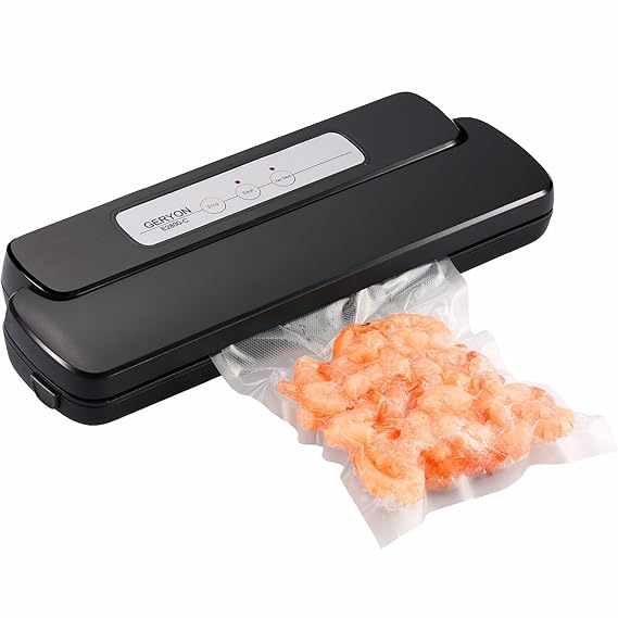 GERYON E2800-c Vakuumiergerät, Automatischer Lebensmittel Vakuumierer mit Starter Taschen & Rollen für Lebensmittel Aufbewahr