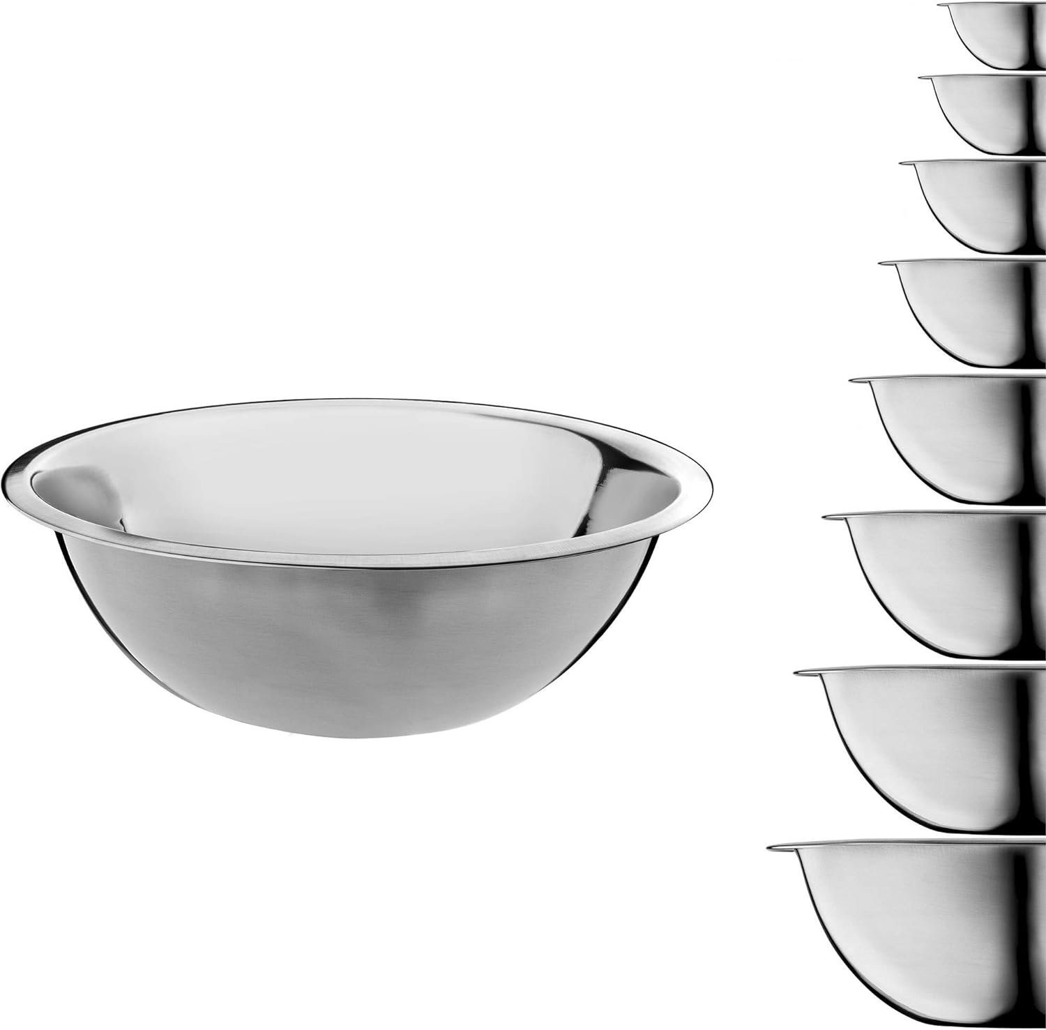 KADAX Schüssel aus Edelstahl, Rührschüssel, Salatschüssel mit hohem Rand, multifunktionale Küchenschüssel, Servierschüssel, Edelstahlschüssel für Küche, Salat, Teig, rund (Ø 18 cm)