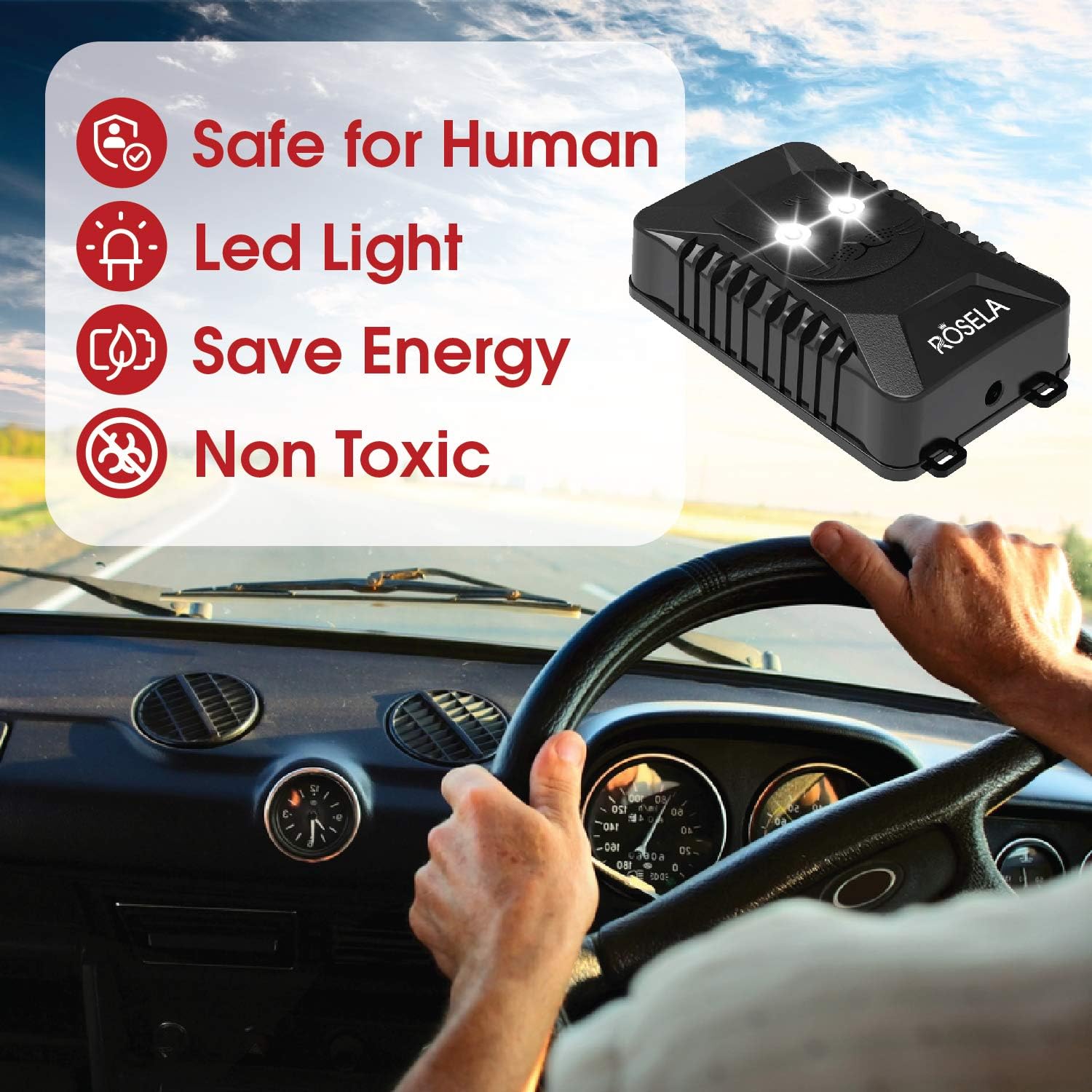 ROSELA Rodent Repellent - Mice Repellent Keep Under Hood Rodents, Mice, Rats, Squirrels, Bats from Car - Vehicle Ultrasonic Pest Repeller (2 Packs) : Garden & Outdoor