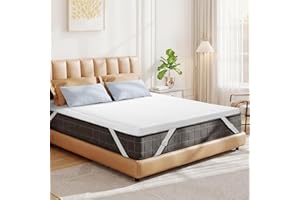 Czpalo 3 Inch Gel Memory Foam Mattress Topper Queen, Cooling Mattress Topper with Removable & Washable Bamboo Cover, CertiPUR