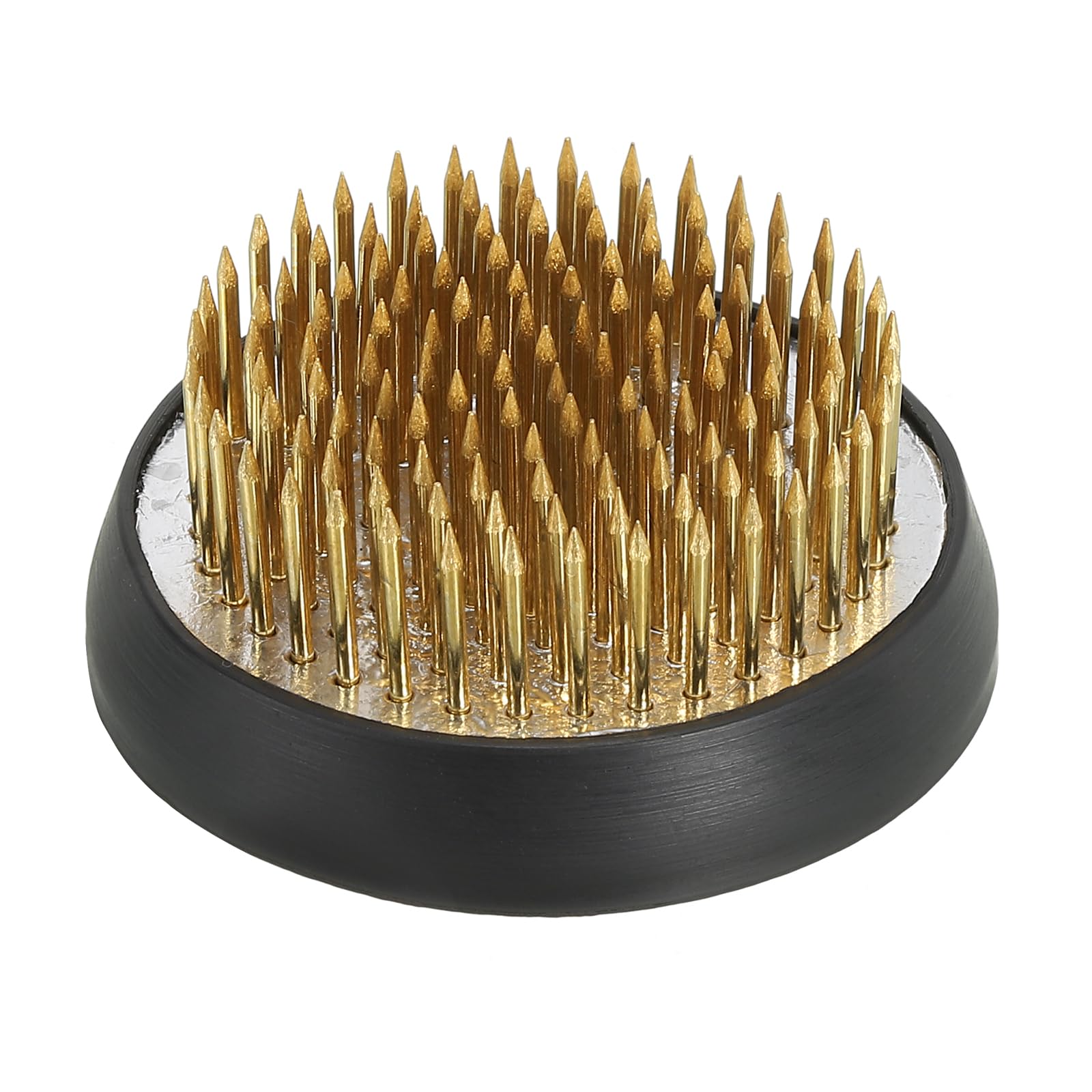 PATIKIL 2.1" Flower Frogs Ikebana Kenzan, Flower Arranger Tool Brass Floral Frog Pin Holder for Vase Flower Arrangement, Gold Tone