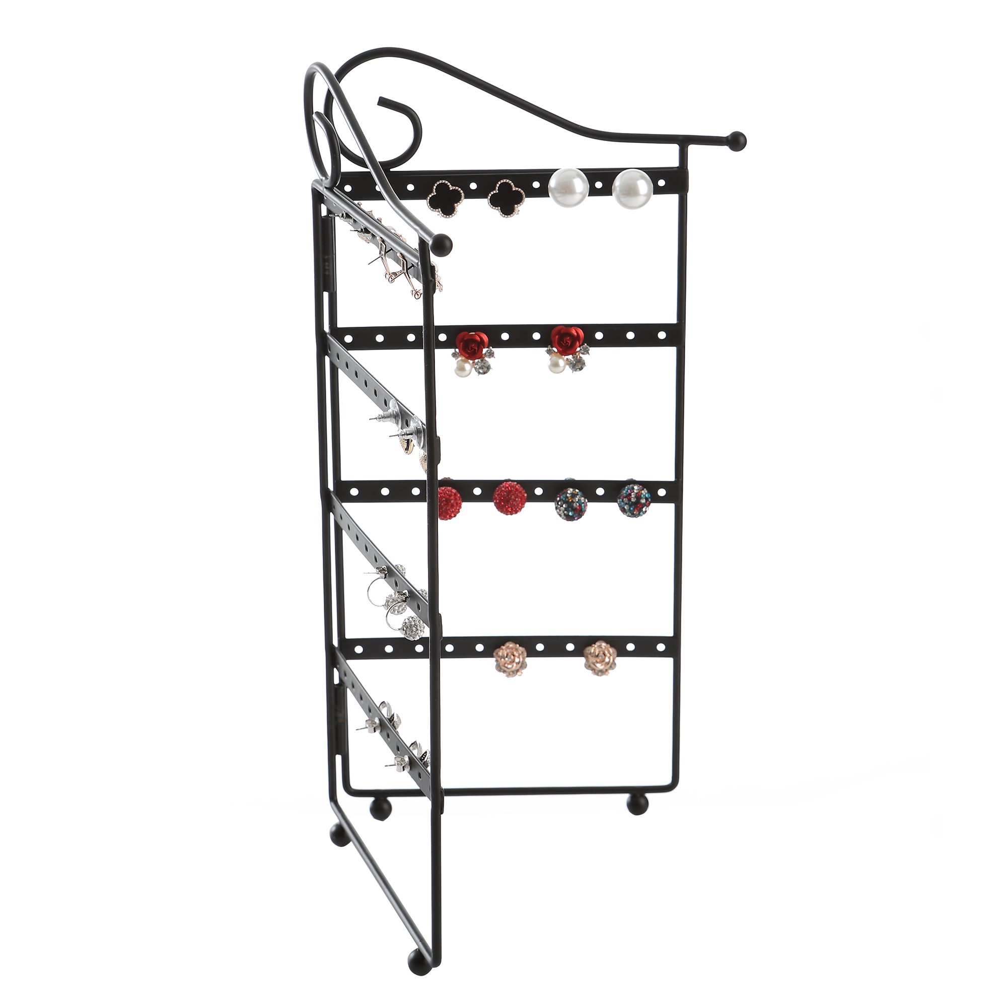 Giftway 3-Panel Organizer for Hanging Earrings, Bracelets and Necklaces, Black