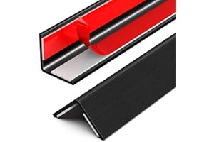 ‎Frychee Wall Corner Protector, Walls Edge Protector，Self-Adhesive Wall Corner Guards,PVC Double Side Edge Protector， Furniture Stairs Guard (Black Wood Grain 2PCS 120cm/47.2in)