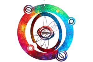DREAMYSOUL Hanging Wind Spinners Outdoor, 3D Planet Garden Wind Spinners Celestial Decor, Metal Wind Spinners for Yard and Garden Decoration Ornaments (13.6 Inch)