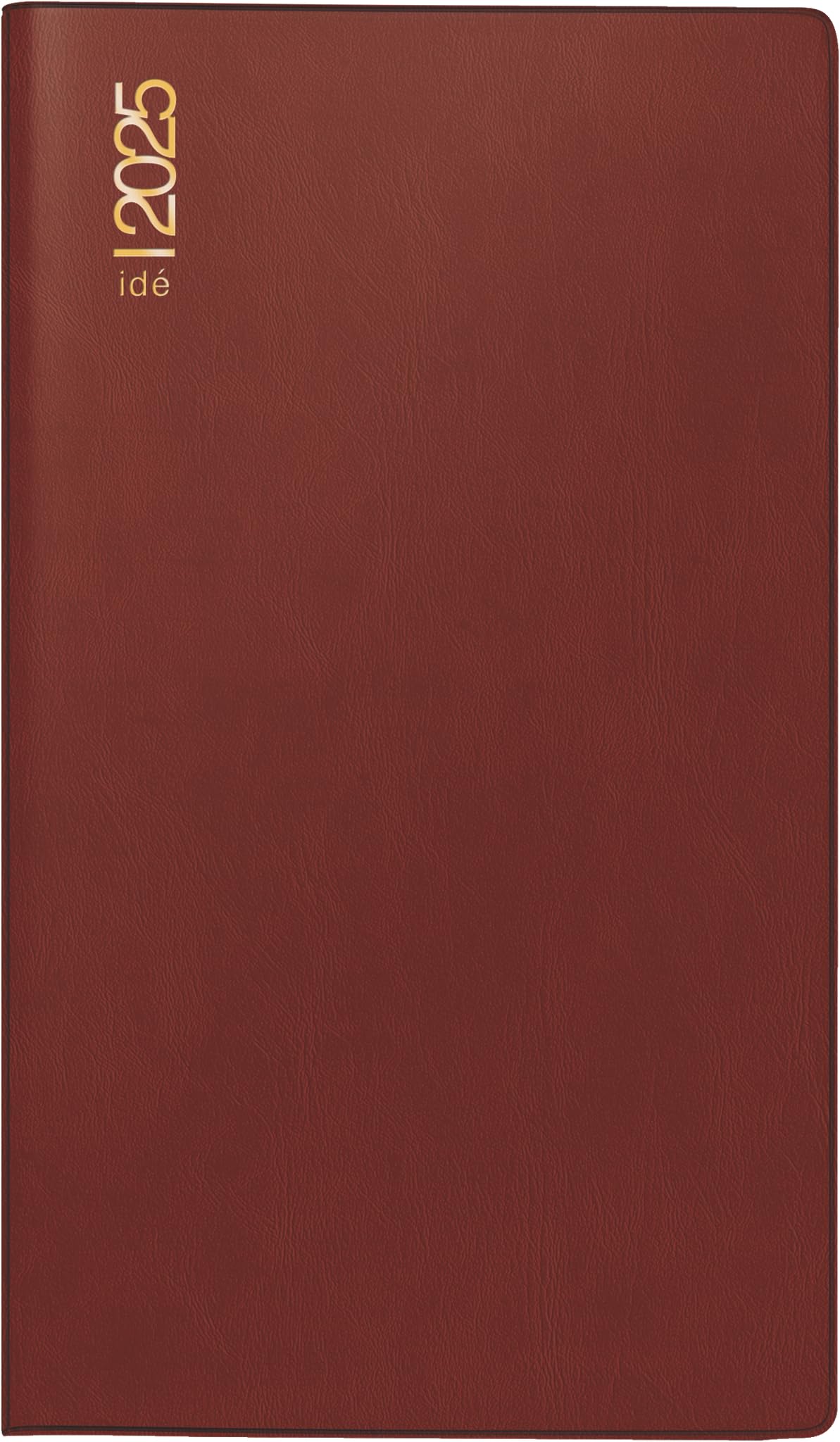 rido/idé Pocket Diary Model TM 17/contacter (2025), 2 Pages = 1 Week, A6 Landscape, 128 Pages, Plastic Cover, Bordeaux