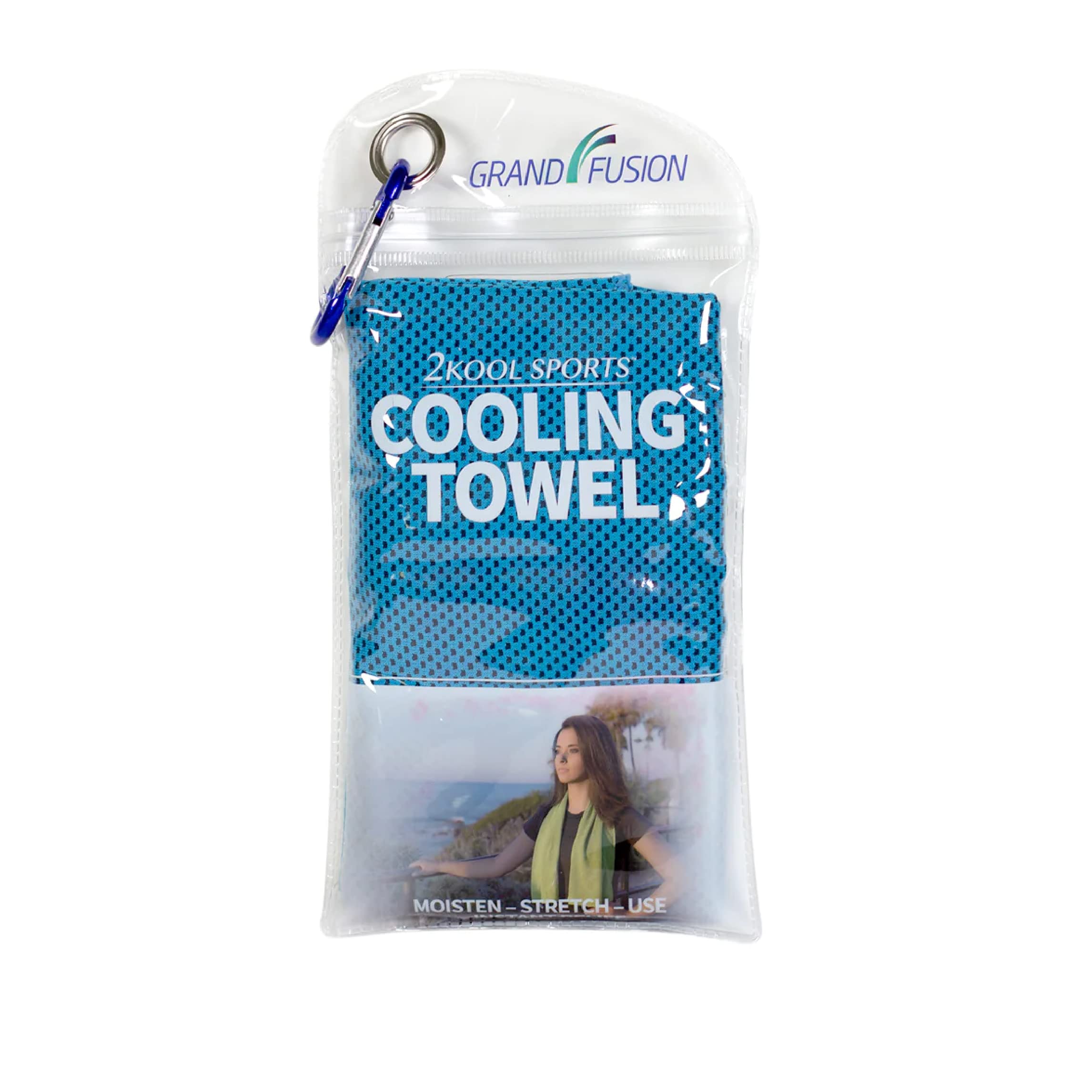2Kool Sports Cooling Towel with Tritan Water Bottle For Sports, Workout, Yoga, Fitness, Gym, Pilates, Travel, Camping & More Light Blue