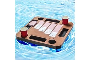 Floating Game or Card Table Tray for Pool or Beach Party Float Lounge Durable Foam Drink Holders with Waterproof Playing Card