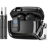 Polislime Lock Clip Case for JBL Vibe Beam2/Beam/200TWS(Balck) | with Cleaning Kit &amp;Keychain ,Shockproof Protective Headphone Cover
