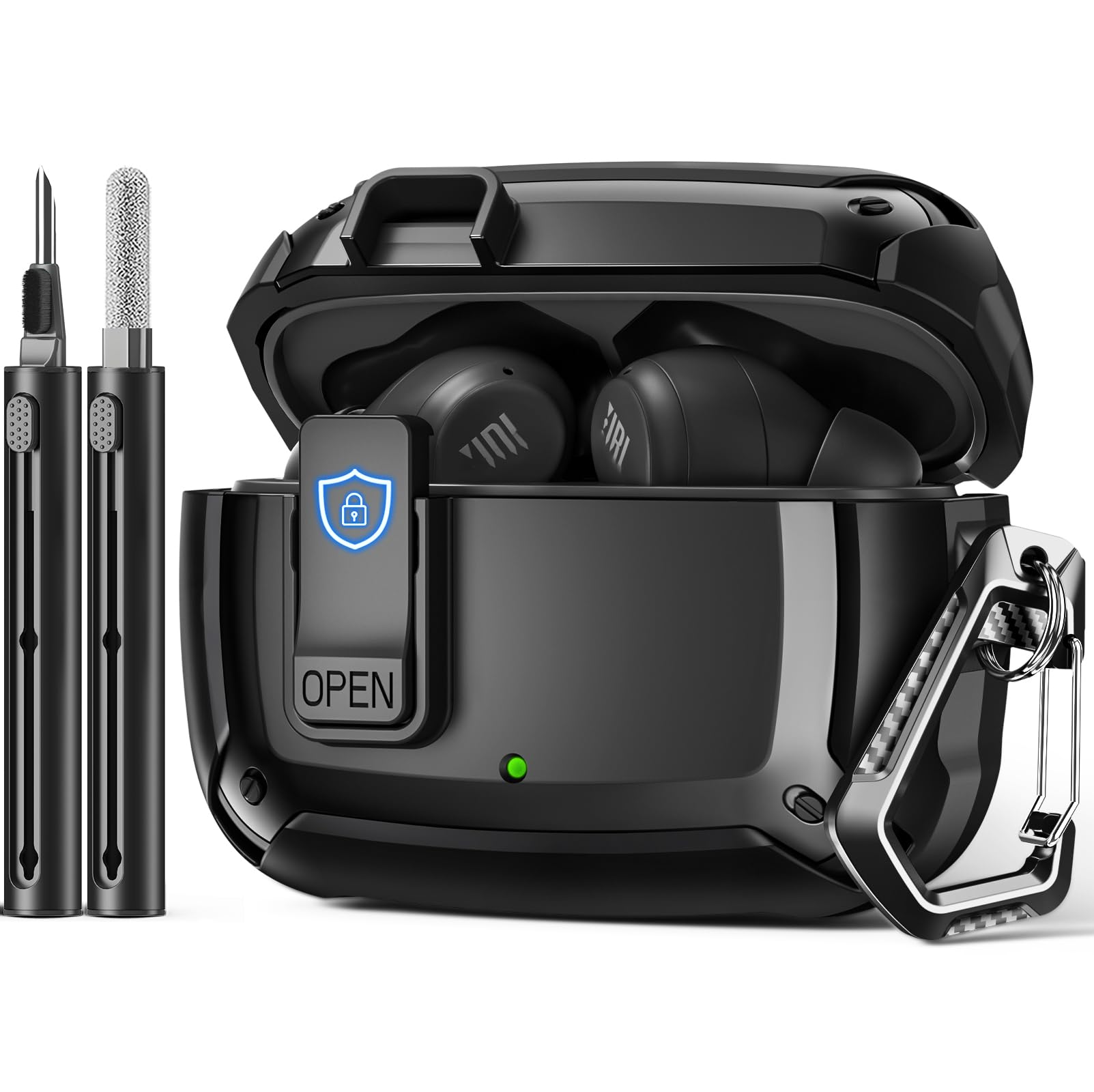 Photo 1 of Polislime for JBL Vibe Beam2 Case (2025) / for Vibe Beam Case (2023)/ for JBL Vibe 200TWS (2022) with Lock Clip & Cleaning Kit,Shockproof Protective Headphone Cover