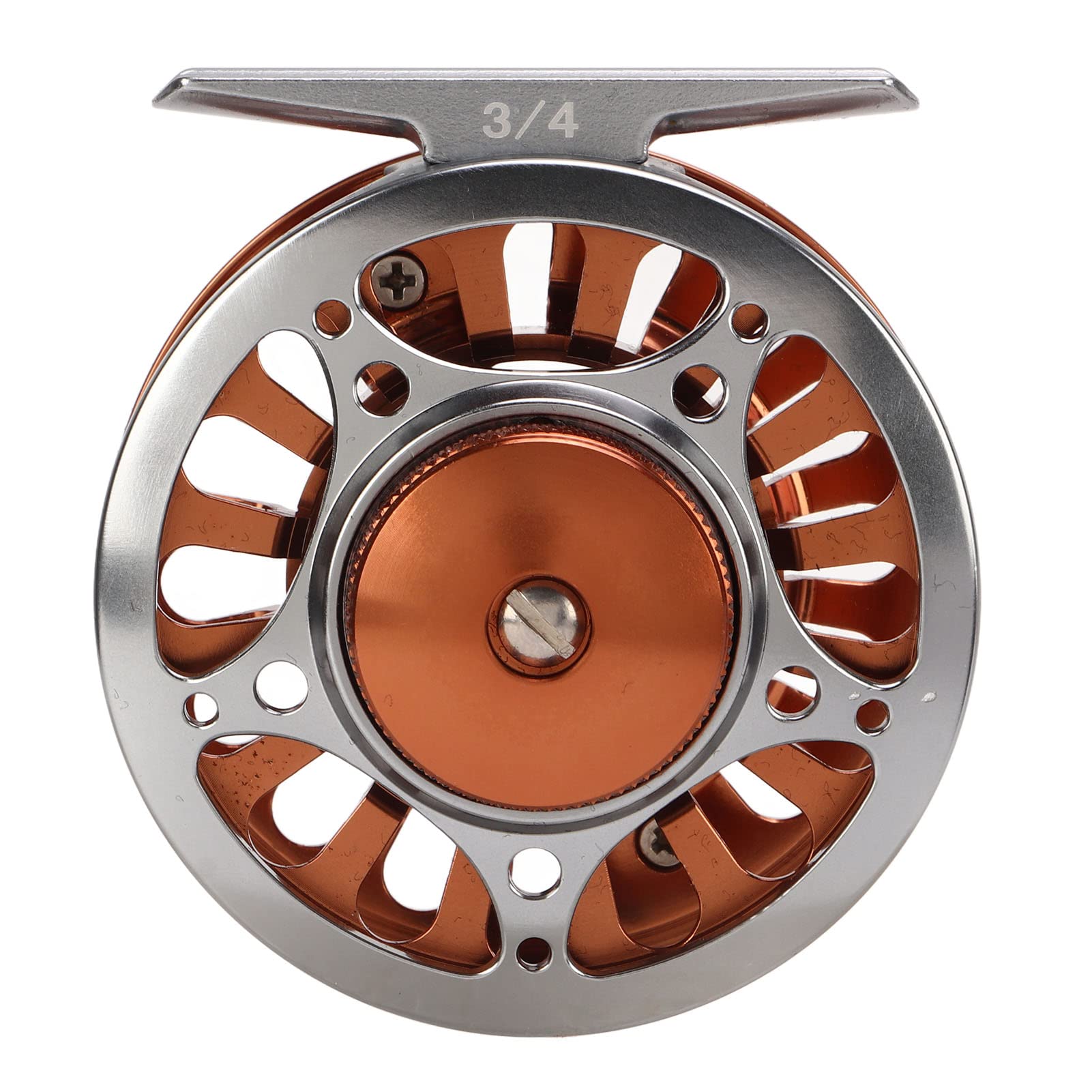 Luqeeg Fly Fishing Reel - 3/4 Large Arbor Fly Reel with Storage Bag, Portable Fly Reel for Outdoor Fishing Trout Bass Carp Pike