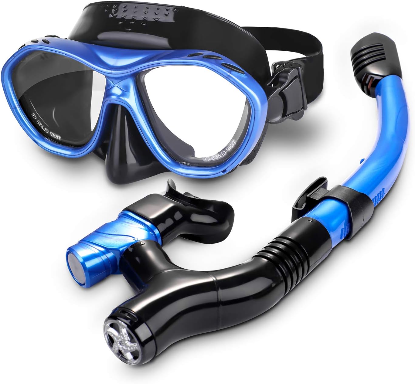 Speedsporting Snorkel Set Scuba Diving Mask Snorkeling Goggles Mask Dry Top Snorkel With Anti-Fog Film Anti-Leak Impact Resistant Tempered Glass Design Snorkel Diving Set For Adults And Youth